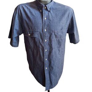 Vintage 1990's Chambray Denim Arrow Work Shirt Mens Medium